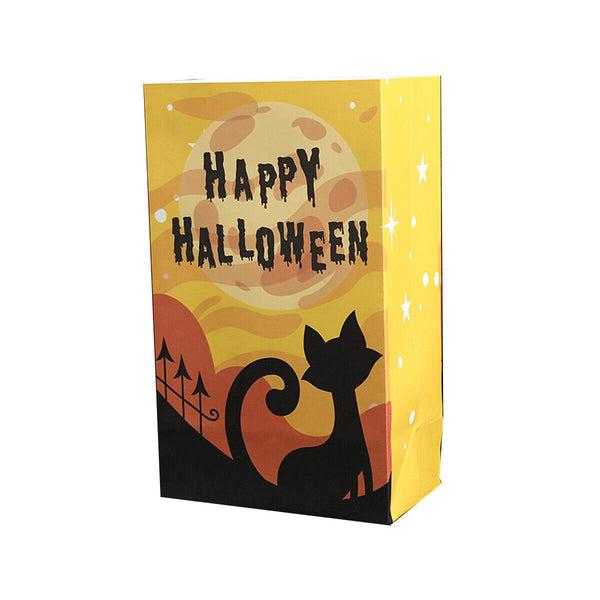 25pcs Halloween Kraft Paper Treat Bags Creative Candy Flat Pockets for Party