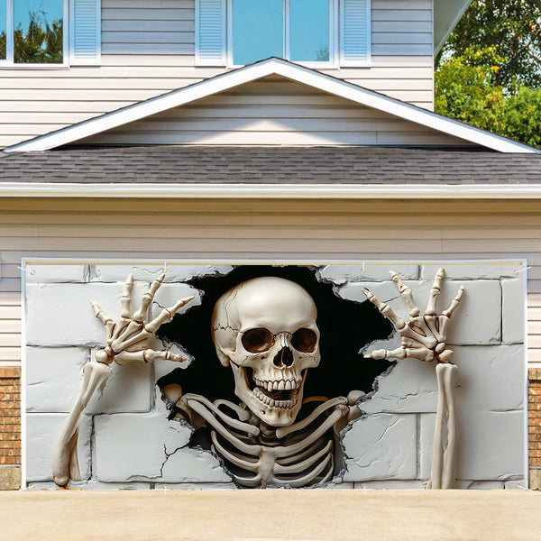 Spooky Halloween print detail on 100D polyester backdrop fabric