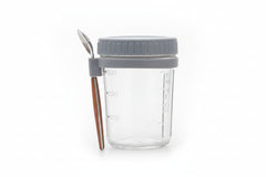 12pcs Glass Mason Jar Cups with Spoon | Overnight Oats Yogurt Breakfast Storage