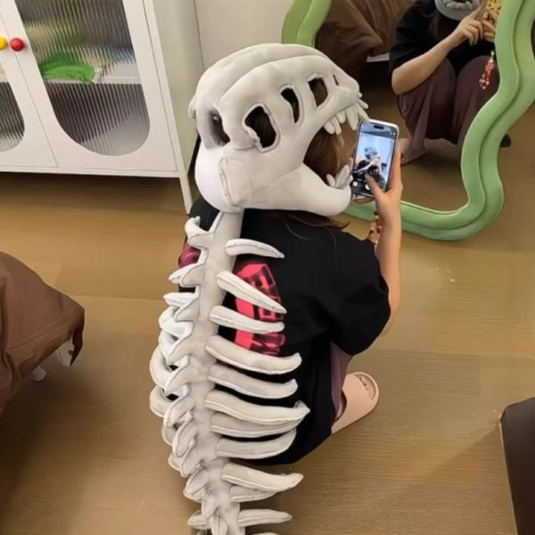 75/116cm Realistic Plush Dinosaur 3D Skeleton Halloween Skull Cosplay Props