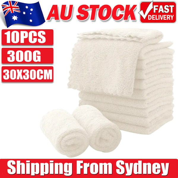 10PCS Face Washer Face Towel 300GSM Soft Household Bath Towel Hand Face Towels