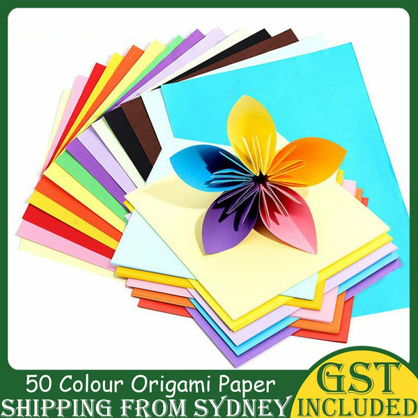 Mix 50PCS 20CM Square Colored Origami Folding Paper DIY Crafts Tools 50 Colours