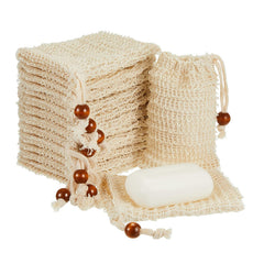 20pcs Ramie Soap Exfoliating Bags | Foaming Soap Saver Pouch with Drawstring