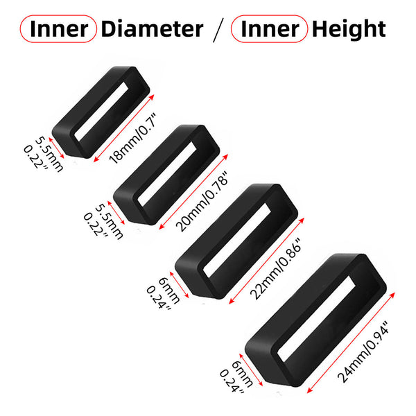 Silicone Watch Strap Loops Replacement Rubber Band Keeper Rings