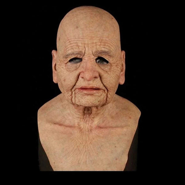 Bald Old Man Wrinkle Mask Latex Halloween Party Cosplay Disguise Face Mask Props
