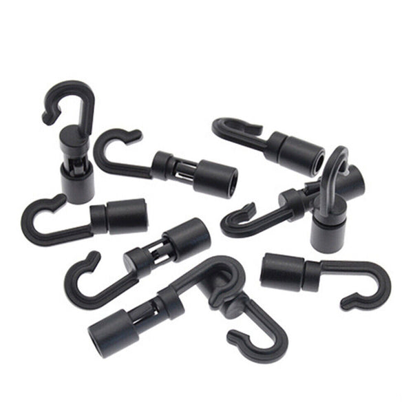 100PCS Plastic Kayak Bungee Shock Cord Open End Hooks for 6mm Rope Terminal Ends