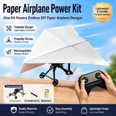 Remote Control Paper Airplane DIY RC Power Kit 2.4G 4-Channel Electric Plane Model Kids
