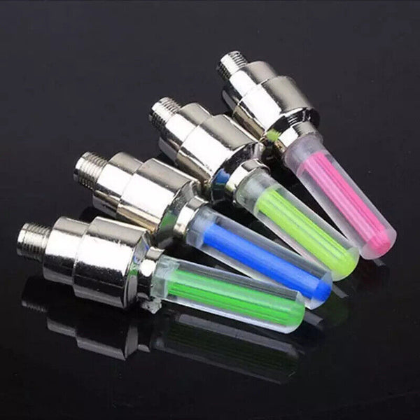 2 PCS FLASHING NEON LED LIGHT WHEEL VALVE CAP TYRE CAR MOTORCYCLE BICYCLE BIKE