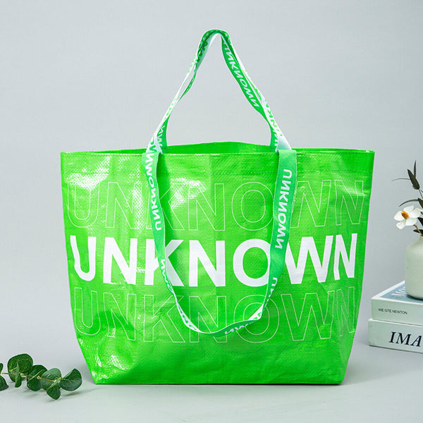 5pcs Hand Woven Green Handbags Waterproof Eco-Friendly Shopping Tote Bags AU