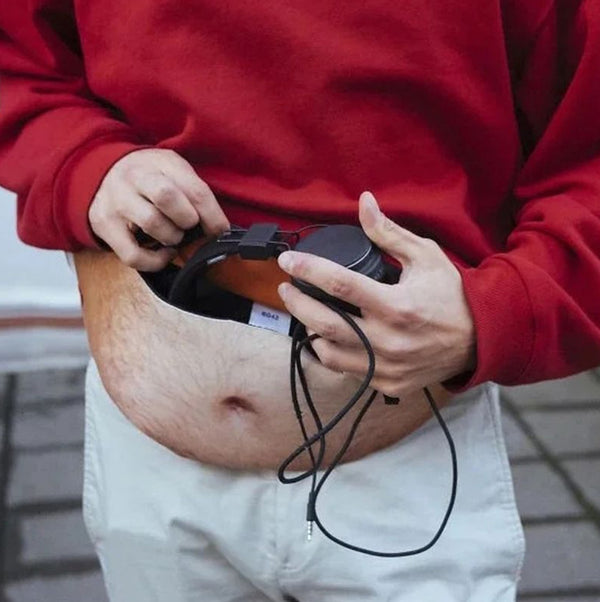 Beer belly bum bag size shown