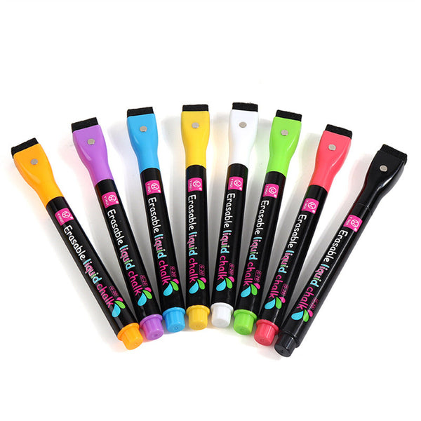 8x Liquid Chalk Marker Pens LED Writing Board Glass Window Pen Nib Fluorescent