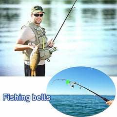Plastic Clip Double Rod Bite Alarm Fishing Bells Ring Green Fishing Rod