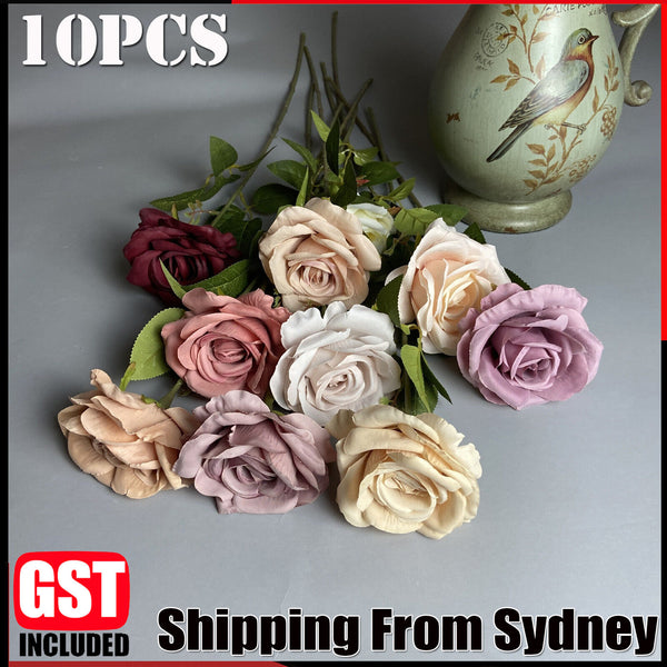 10X61cm Long Stem Artificial Rose Flowers Silk Bunch Wedding Home Bouquet Flower