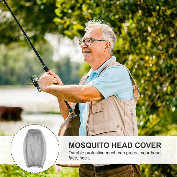 Mosquito Head Net – Fine Mesh Insect Protector Hat Net for Fishing, Hiking & Outdoors
