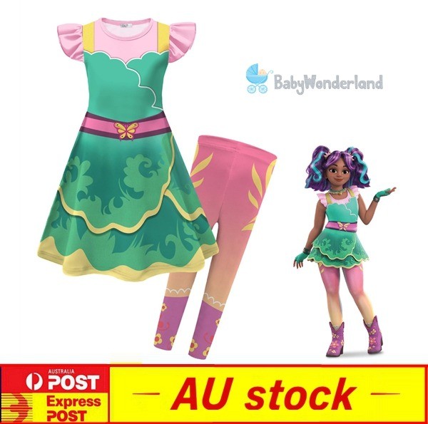 Girls Unicorn Academy Dress Pants Costume Set Cosplay Book Week Party Halloween