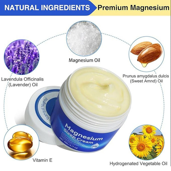 Magnesium Body Cream with Aloe Vera & Lavender Fast Absorbing Moisturising Cream