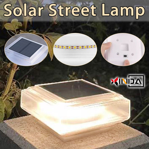 Garden Square Pool LED Light Solar Warm Light Fence Post capital Lamp Waterproof