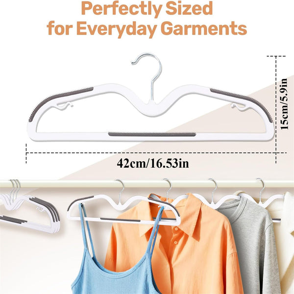 Non-Slip Velvet Clothes Hangers 20-Pack – Space-Saving Short Neck Hangers with 360° Swivel Hook