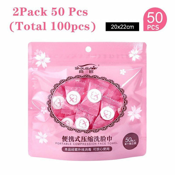 Disposable Cotton Compressed Washcloth Face Towel Wet Wipe travel AU