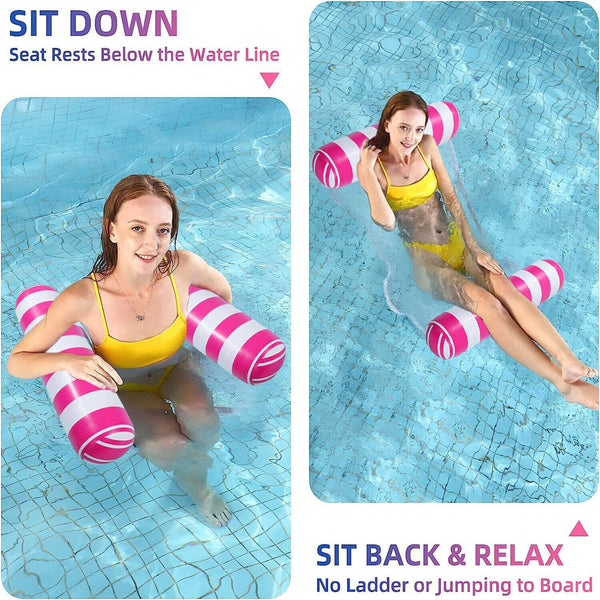 Portable Floating Water Hammock Toy Swimming Chair Inflatable Float Pool Bed