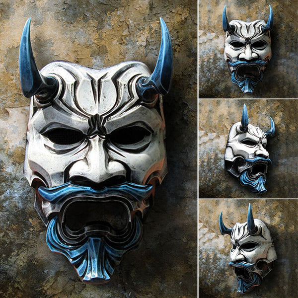Japanese Prajna Devil Mask Noh Kabuki Demon Oni Samurai-Masks Halloween Cosplay