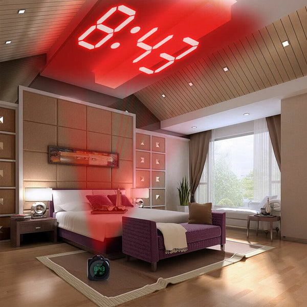 LED Projection Time Temperature Alarm Smart LCD Display Projector Clock Digital