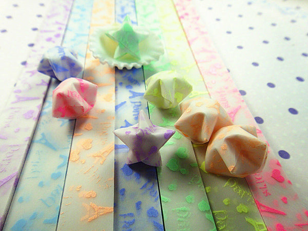 210x 24.5CM Strips Origami Folding Lucky Wish Star Paper Glow in the Dark