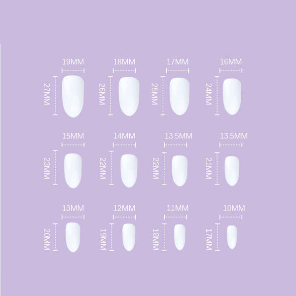 24pcs Fake Nails Reusable Stick On Nails Press on Full Cover False Nail Tips