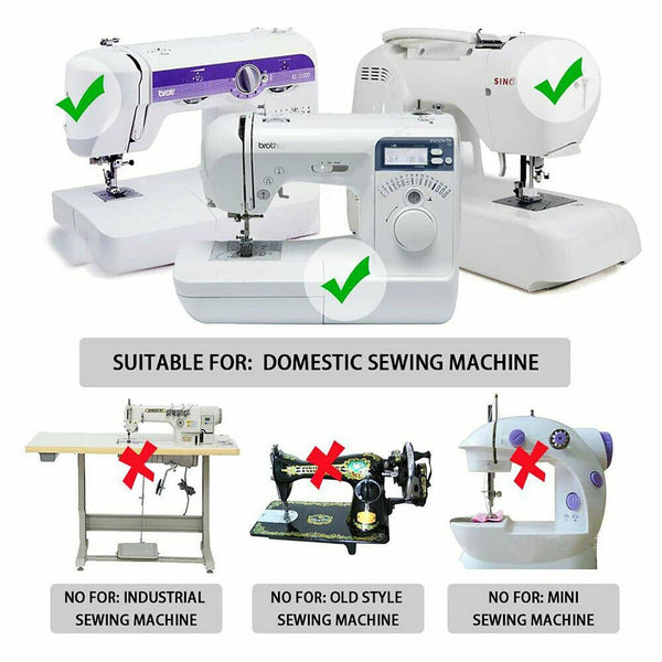 Narrow Rolled Hem Foot Domestic Sewing Machine Snap On Presser Hemmer Feet Set