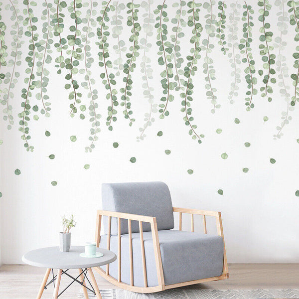 Self Adhesive Removable Wall Sticker & Decal | Hanging Leaves | Living Room
