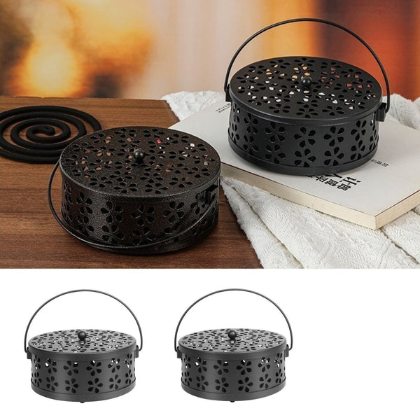 Metal Mosquito Coil Holder Iron Burner Mozzie Repellent Stand Outdoor