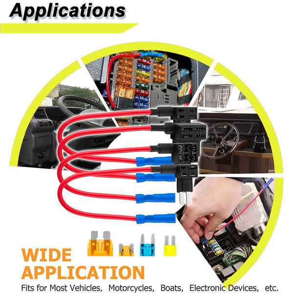 10X Car Add A Circuit Fuse Tap Adapter Mini micro Blade Holder 12V Low Profile
