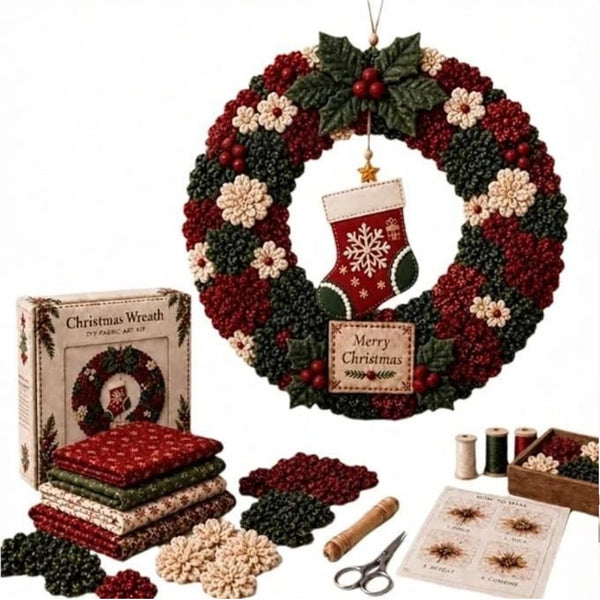 3D Fabric Poke Wreath DIY Kit Christmas Handmade Wreath Craft Set Party Decor