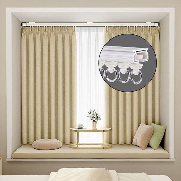 100PCS Curtain Track Glider Rail Curtain Hook Rollers Curtain Tracks Accessories