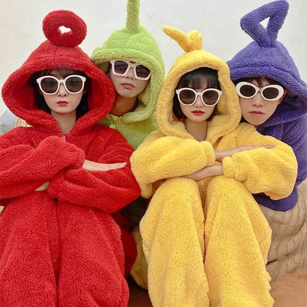 Teletubbies-Adult Jumpsuit Party Fancy Dress Up Unisex Outfit Halloween Costume