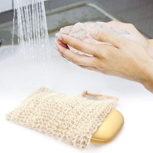 20pcs Ramie Soap Exfoliating Bags | Foaming Soap Saver Pouch with Drawstring