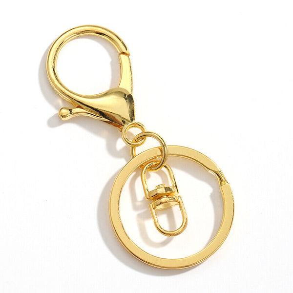 10x Gold Swivel Lobster Clasp Trigger Clip Key Ring Keychain Split Ring DIY AU