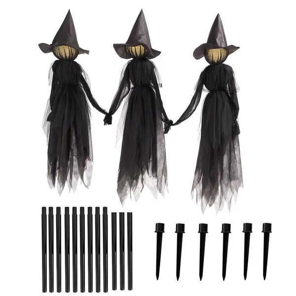 Black cloth Halloween witch props for yard decoration