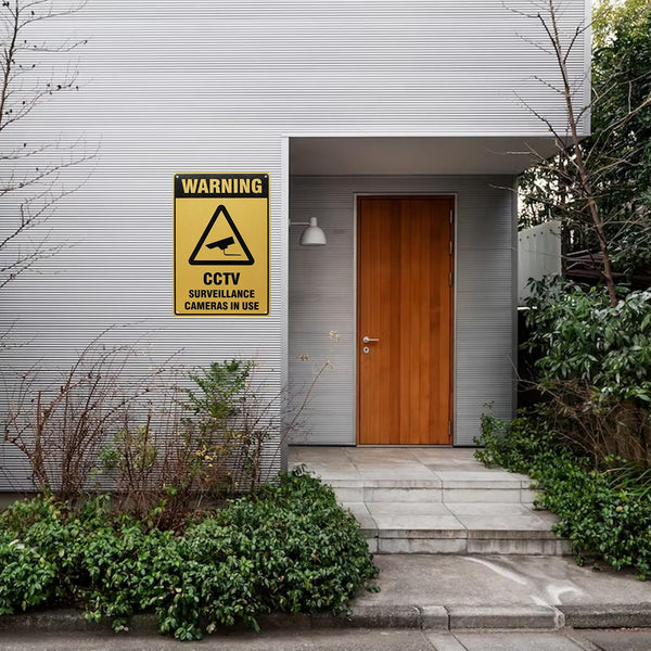 3PCS CCTV Surveillance Warning Sign Metal Security Camera Notice