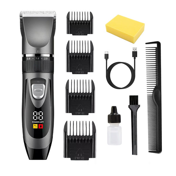 Hair clipper LED battery display close up