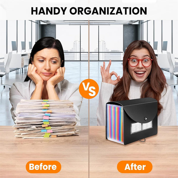 2PCS A4 Expanding File Organiser – 25 Pocket Document Storage Folder