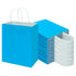 20 Pack Sky Blue Kraft Paper Gift Bags with Handles – Plain Shopping and Wedding Party Carry Bags