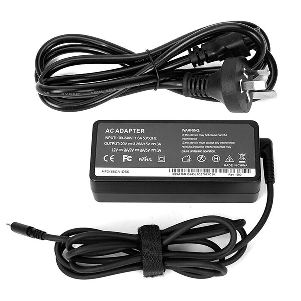 2pcs 65W USB-C Type-C Adapter Laptop Charger For Lenovo ThinkPad Acer Dell HP AU
