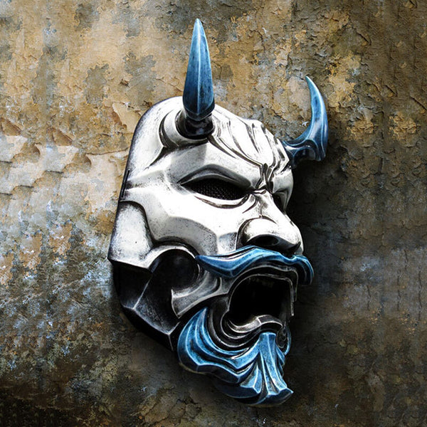 Japanese Prajna Devil Mask Noh Kabuki Demon Oni Samurai-Masks Halloween Cosplay