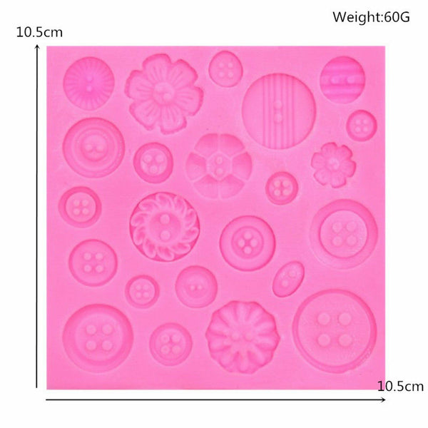 Chocolate Baking Fondant Mould Buttons Silicone Sugarcraft Mold Cake Decorating