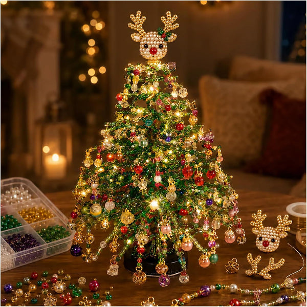 DIY beaded Christmas tree kit - reindeer topper option