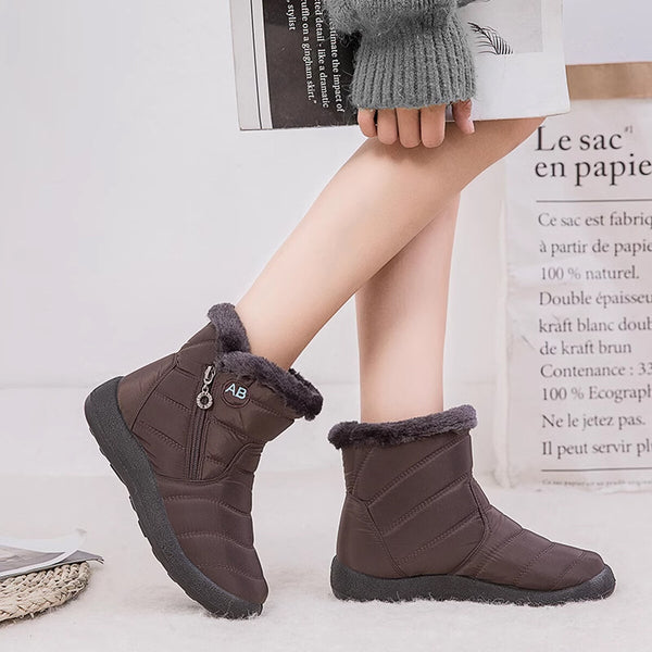 Winter Snow Boots Warm Fur Lined Ankle Boots Non Slip Casual Shoes for Men Women
