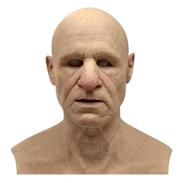 Bald Old Man Wrinkle Mask Latex Halloween Party Cosplay Disguise Face Mask Props