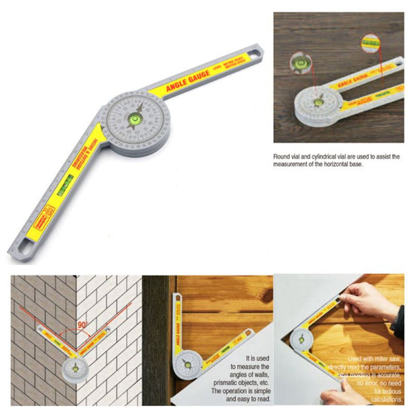 Angle Finder Goniometer Ruler Miter Drawing Measuring Level Saw Protractor Tools