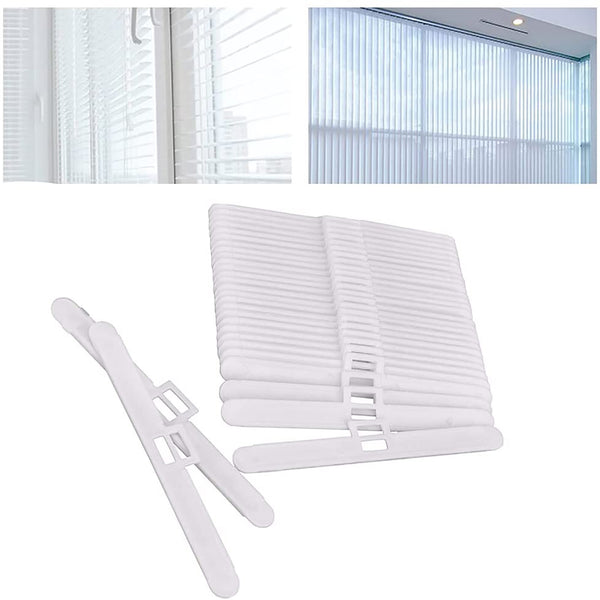 60pcs Vertical Blind Top Hangers 100mm | Curtain Slat Double Hole Replacement Clips